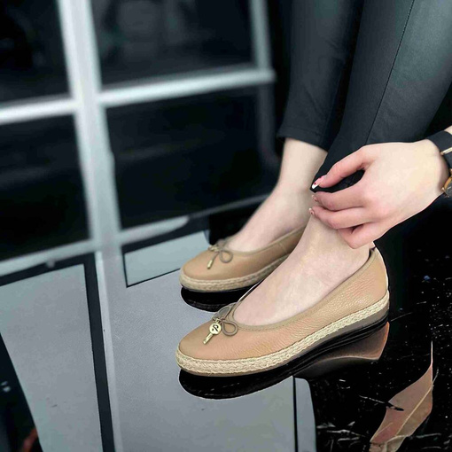 Espadryle damskie Ryłko 1MLS2 beż wkładka RELAX płaska podeszwa
