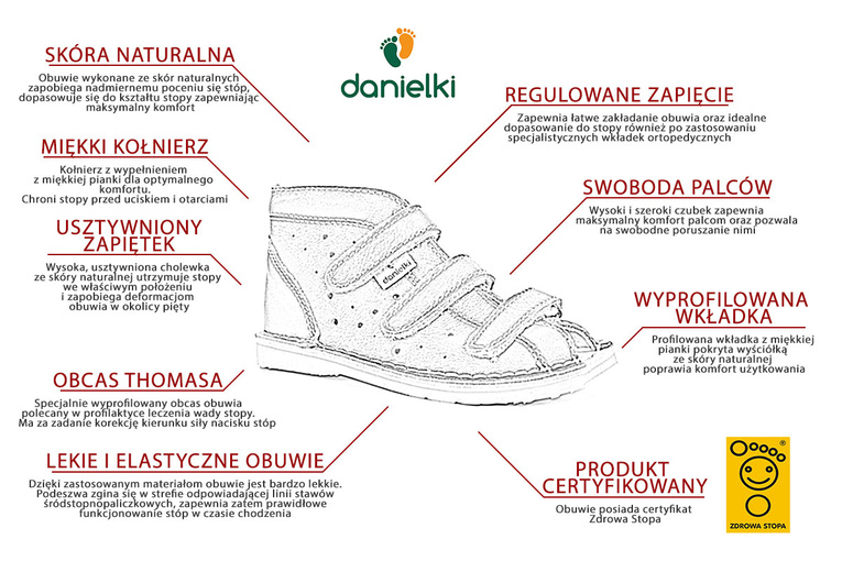 Obuwie Danielki S104 profilaktyczne kapcie brązowe camel