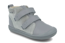 Trzewiki dziecięce Bartek 11025 szary skórzane buty barefoot zapinane na rzep