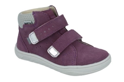 Dziewczęce trzewiki Bartek 11043 jasny fiolet barefoot skórzane buty bez ocieplenia na szerokie stopy