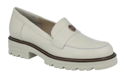 Mokasyny Ryłko E2R70_M kremowe klasyczne półbuty na grubej podeszwie wsuwane loefersy  beż