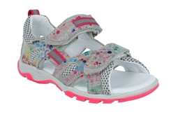 Bartek profilaktyczne sandały dziewczęce 16176 kolorowe wzory skórzane sportowe z pełną piętą