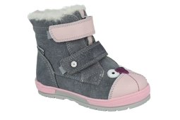 Bartek ciepłe kozaki 8400770 szary dla dziewczynki zimowe buty wełniana wyściółka