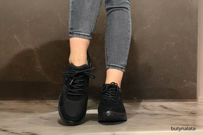 Sneakersy damskie Jomos 810393 czarny szeroka tęgość K buty na szerokie stopy