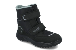 Śniegowce Superfit 1-006081-0000 HUSKY zimowe buty dla chłopca z membraną kozaki z wysokim podbiciem czarny