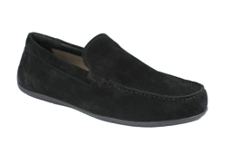 Ryłko mokasyny męskie IDMJ02 skórzane czarne buty letnie z wkładką Ryłko RELAX slip on