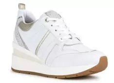 Sneakersy damskie GEOX D268LB Zosma SUED biały koturny sportowe