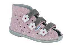 Adamki 012 dziewczęce profilaktyczne obuwie z obcasem Thomasa jasny róż kropki kapcie do przedszkola kwiatki
