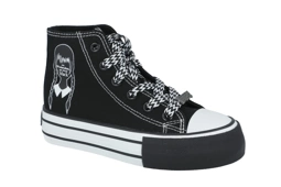 Trampki Wednesday 0063 za kostkę czarne podwyższona podeszwa.