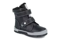 Kozaki chłopięce Bartek 21469 czarny z szarym ciepła wełniana podszewka