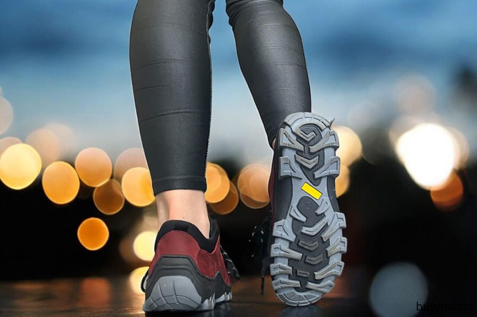 Buty trekkingowe niskie Krisbut 5648 czerwony skórzane do kostki