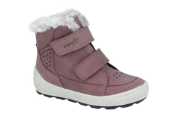 Kozaki dla dziewczynki Superfit 1-106317-8500 fiolet skórzane buty zimowe z membraną Gore-Tex na wysokie podbicie GROOVY