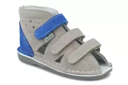 Kapcie Danielki S104 beż niebieski profilaktyczne obuwie dziecięce