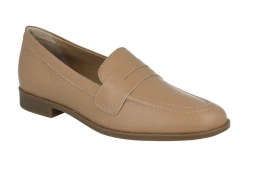 Mokasyny damskie Ryłko K2R72 jasny brąz wkładka płaska podeszwa eleganckie buty letnie duże rozmiary