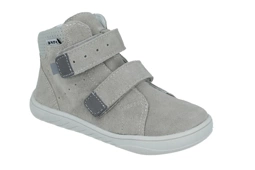 Barefoot trzewiki dziecięce Bartek 11043 szary skórzane buty na wiosnę dla szerokich stóp