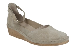 Ryłko czółenka na koturnie B3KS3 beż skórzane buty na koturnie sandały na koturnie