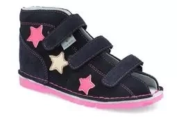 Obuwie dziewczęce Danielki TA235 profilaktyczne granatowy + róż