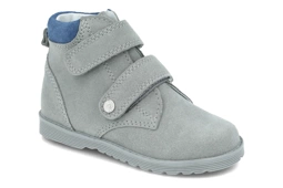 Trzewiki profilaktyczne Bartek 81802 orto szary buty skórzane zapinane na rzep