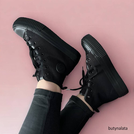 Trampki za kostkę Lee Cooper LCW-24-02-2134L czarne tenisówki damskie za kostkę