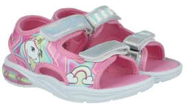 Świecące sandałki z jednorożcem sandałky na rzep LED lekkie dziewczęce