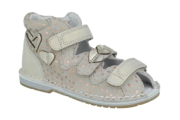 Bartek profilaktyczne sandały 8550064 skórzane obuwie zmienne dla dziewczynki na rzepy