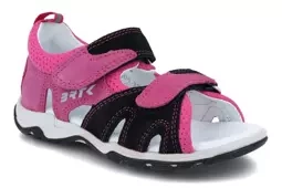 Sandały profilaktyczne BARTEK 16176 czarny skórzane sandały dla dziewczynki profilaktyczne