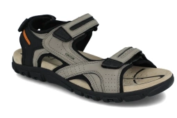 Sandały GEOX U8224D męskie beż ciemny letnie obuwie skórzana wkładka GEOX RESPIRA