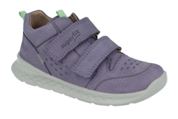 Półbuty dziewczęce Superfit 1-000363-8530 fiolet lekkie skórzane buty na rzep barefoot BREEZE