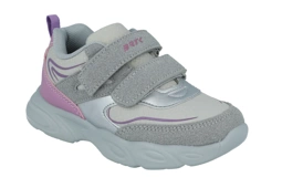 Sneakersy Bartek 11043002 szary przewiewne sneakersy dla dziewczynki zapinane na rzep