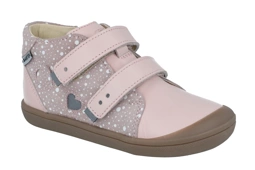 Trzewiki dziewczęce Bartek 11022 różowy skórzane buty bez ocieplenia zapinane na rzep barefoot