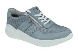 Damskie buty na szerokie stopy Jomos 810392 szare półbuty skórzane tęgość K