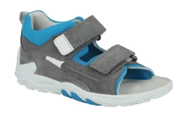 Sandałki chłopięce Superfit 1-000035-2010 FLOW lekkie letnie obuwie z pełną piętą wysokie podbicie szare