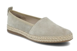 Espadryle Ryłko 1MNF8 beżowe skórzane letnie półbuty wkładka RELAX płaska podeszwa