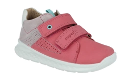 Półbuty Superfit 1-000374-5520 Breeze lekkie buty skórzane barefoot dla dziewczynki wygodne lekkie na rzep