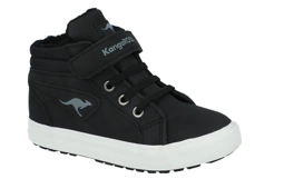 Trzewiki dziecięce ocieplane KangaROOS 01400 Kavu czarny lekkie sportowe buty na zamek