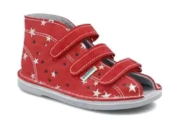 Obuwie dziewczęce Adamki 012 profilaktyczne czerwony gwiazdki