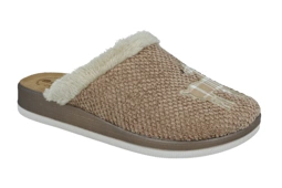 Klapki Inblu CT 034 beżowy kapcie obuwie domowe ze skórzaną wkładką lekkie