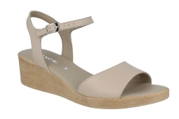 Lekkie sandały na koturnie Ryłko relax beżowe