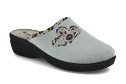 Inblu kapcie damskie ze skórzaną wkładką INBLU LV 08 szary obuwie domowe