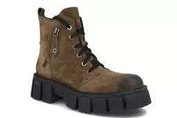 Trzewiki damskie Nessi 22368 skóra naturalna oliwka platforma