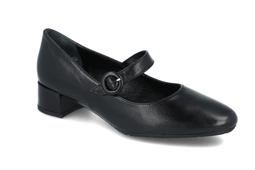 Czółenka Ryłko D3201 czarny skórzane buty na małym obcasie