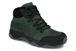 Męskie buty trekkingowe Krisbut 6515 zielony skórzane wysokie buty górskie