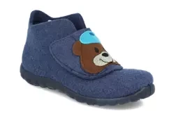Kapcie Superfit 1-800295-8030 granatowy miś filcowe