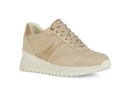 Sneakersy Geox D3500A DESYA damskie buty sportowe na platformie skórzane z membraną beżowe