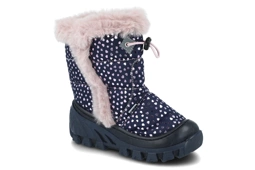 Śniegowce dziewczęce Bartek 14629 granatowy bardzo ciepłe buty na zimę dla dziewczynki