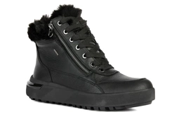 Zimowe buty damskie GEOX D26QSA oddychające Amphiox TEX czarny skórzane ciepłe