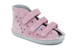 Adamki dziewczęce róż buciki z odwróconym klinem- specjalistyczne obuwie profilaktyczne dla dzieci