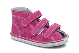 Adamki dziewczęce fuksja buciki z klinem - specjalistyczne obuwie profilaktyczne z odwróconym klinem dla dzieci