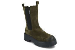 Trzewiki damskie Nessi 21115 oliwkowe sztyblety młodzieżowe skórzane