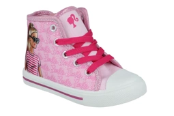 Trampki dziewczęce Barbie trampki z białą podeszwą zapinane na zamek z boku lekkie